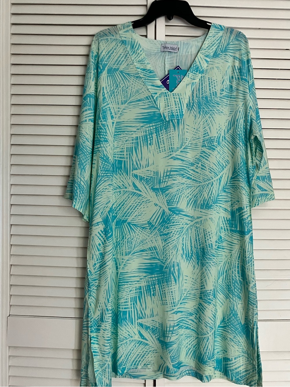 NWT Tybee Island Judy Classic Cover Up in (Mint and Blue) Size L